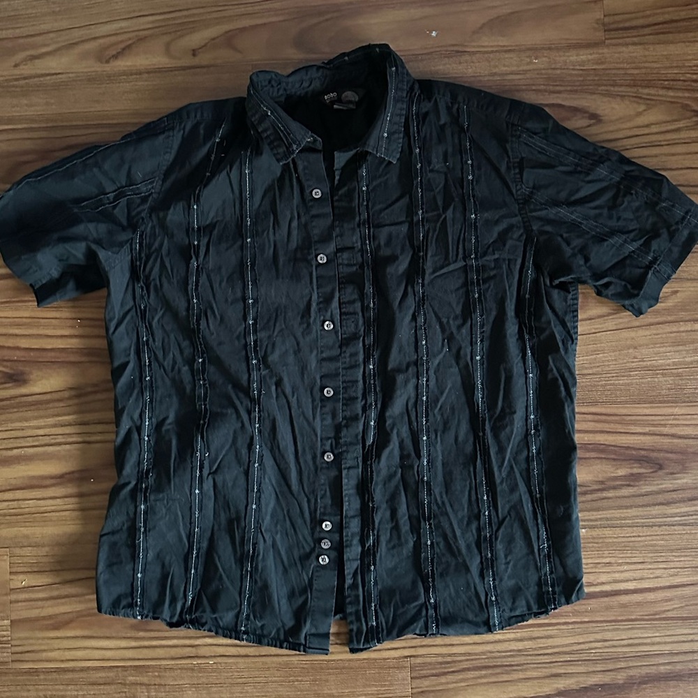 NOBO Men's Black vintage Button-Down Shirt